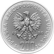 200 Zlotys XIII Winter Olympics; Trial Strike obverse image