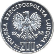 200 Zlotys World Soccer Championship Games in Spain obverse image