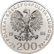 200 Zlotys Papal Visit; Trial Strike obverse image
