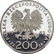 200 Zlotys Papal Visit obverse image