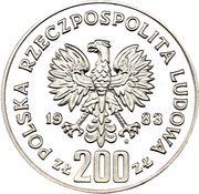 200 Zlotys 300th Anniversary of Vienna Siege; Trial Strike obverse image