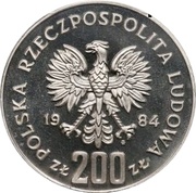 200 Zlotys Winter Olympics; Trial Strike obverse image