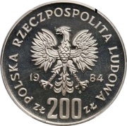 200 Zlotys Summer Olympics; Trial Strike obverse image