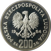 200 Zlotys Winter Olympics obverse image