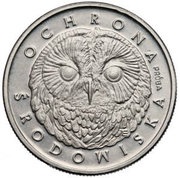 200 Zlotys Environmental Protection - Owl; Trial Strike, Poland, 1986 reverse image