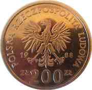200 Zlotys World Cup - Italy 1990; Trial Strike obverse image