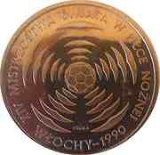 200 Zlotys World Cup - Italy 1990; Trial Strike, Poland, 1988 reverse image