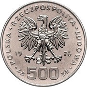 500 Zlotys Kazimierz Pułaski; Trial Strike obverse image