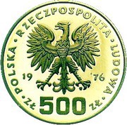 500 Zlotys Kazimierz Pułaski; Trial Strike obverse image