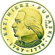 500 Zlotys Kazimierz Pułaski; Trial Strike, Poland, 1976 reverse image