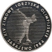 500 Zlotys XIV Winter Olympics 1984; Trial Strike, Poland, 1983 reverse image