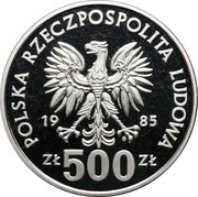 500 Zlotys 40th Anniversary of the UN obverse image