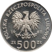500 Zlotys XXIV Summer Olympics 1988; Trial Strike obverse image