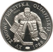 500 Zlotys XV Winter Olympics 1988; Trial Strike, Poland, 1987 reverse image