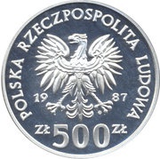 500 Zlotys XXIV Summer Olympics 1988 obverse image