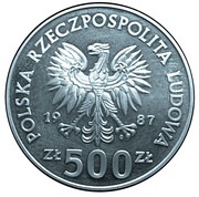 500 Zlotys Euro 1988 obverse image