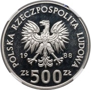 500 Zlotys Hedwig I Trial Strike obverse image