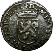 2 Denier - Philip II, Belgium, 1579 reverse image