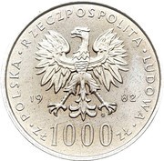 1000 Zlotys Pope John Paul II; Trial Strike obverse image