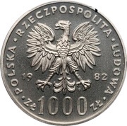 1000 Zlotys Pope John Paul II; Trial Strike obverse image