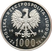 1000 Zlotys Wincenty Witos; Trial Strike obverse image