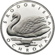 1000 Zlotys Environmental Protection - Swan; Trial Strike, Poland, 1984 reverse image