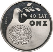 1000 Zlotys 40th Anniversary of United Nations; Trial Strike, Poland, 1985 reverse image