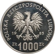 1000 Zlotys Environmental Protection - Squirrel; Trial Strike obverse image