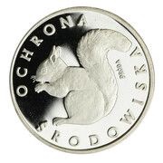 1000 Zlotys Environmental Protection - Squirrel; Trial Strike, Poland, 1985 reverse image