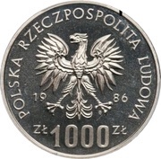 1000 Zlotys World Cup; Trial Strike obverse image