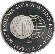 1000 Zlotys World Cup; Trial Strike, Poland, 1986 reverse image