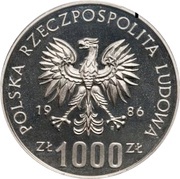 1000 Zlotys National Schools Aid Action; Trial Strike obverse image
