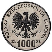 1000 Zlotys Olympic Games in Calgary; Trial Strike obverse image