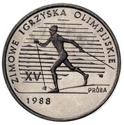 1000 Zlotys Olympic Games in Calgary; Trial Strike, Poland, 1987 reverse image