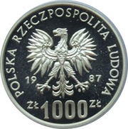 1000 Zlotys Olympic Games in Calgary; Trial Strike obverse image