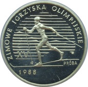 1000 Zlotys Olympic Games in Calgary; Trial Strike, Poland, 1987 reverse image
