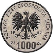 1000 Zlotys Casimir III the Great; Trial Strike obverse image