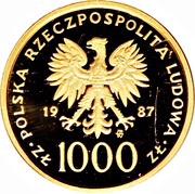 1000 Zlotys Papal Visit; Gold Bullion obverse image