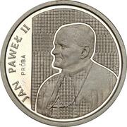 1000 Zlotys Pope John Paul II, Trial Strike, Poland, 1989 reverse image