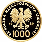 1000 Zlotys Papacy; Gold Bullion obverse image