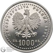1000 Zlotys FIFA World Cup 1994, Trial Strike obverse image