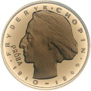 2000 Zlotys Fryderyk Chopin; Trial Strike, Poland, 1977 reverse image