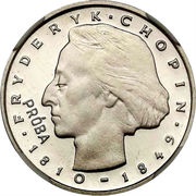 2000 Zlotys Fryderyk Chopin; Trial Strike, Poland, 1977 reverse image