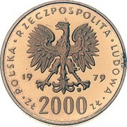 2000 Zlotys Mikołaj Kopernik; Trial Strike obverse image