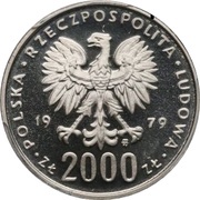 2000 Zlotys Marie Skłodowska-Curie; Trial Strike obverse image