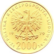 2000 Zlotys Duke Mieszko I half lenght; Trial Strike obverse image
