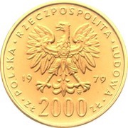 2000 Zlotys Duke Mieszko I half lenght; Trial Strike obverse image