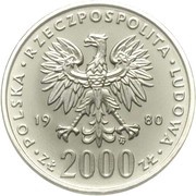 2000 Zlotys Bolesław I Chrobry; Trial Strike obverse image