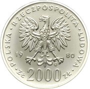 2000 Zlotys Kazimierz I Odnowiciel; Trial Strike obverse image