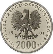 2000 Zlotys Bolesław II Śmiały; Trial Strike obverse image